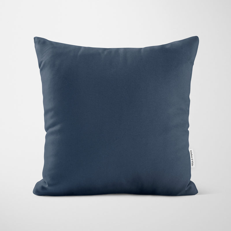 Plain Deep Sea Blue Cushion - Handmade Homeware, Made in Britain - Windsor and White