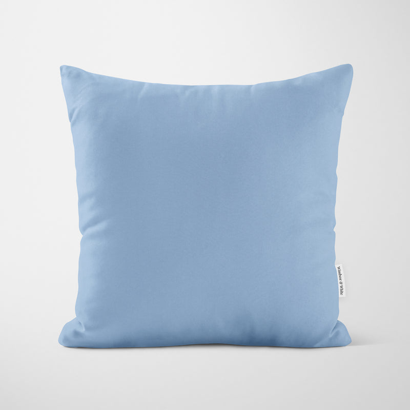 Plain Gentle Blue Cushion - Handmade Homeware, Made in Britain - Windsor and White