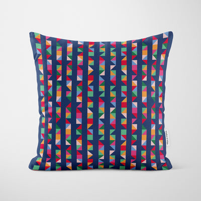 Retro Colourful Stripes Cushion - Handmade Homeware, Made in Britain - Windsor and White