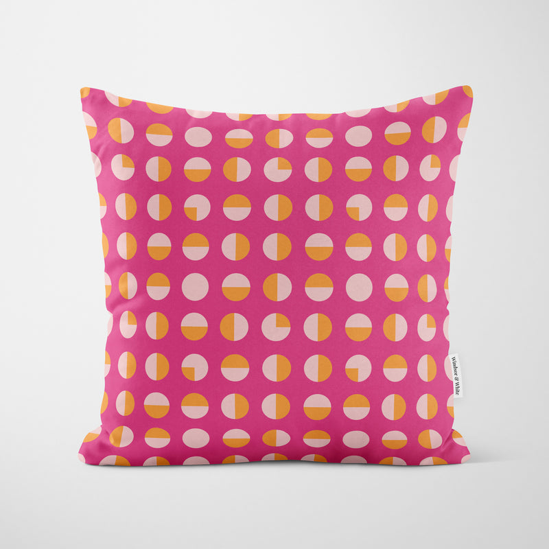 Circular Segment Pink Cushion - Handmade Homeware, Made in Britain - Windsor and White