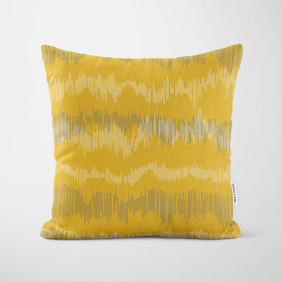 Yellow Texture Lines Cushion - Handmade Homeware, Made in Britain - Windsor and White