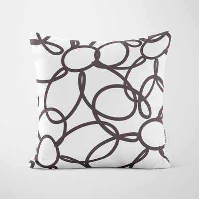 Grey Minimalist Daisy Cushion - Handmade Homeware, Made in Britain - Windsor and White