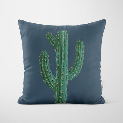 Cactus Blue Cushion - Handmade Homeware, Made in Britain - Windsor and White