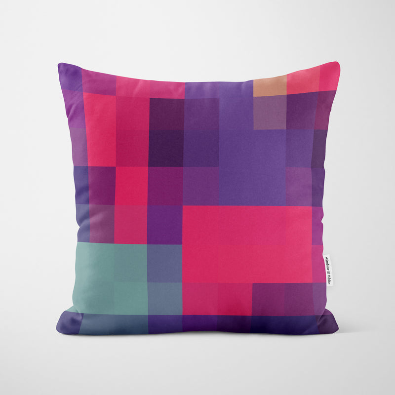 Passion Tones Pixel Print Cushion - Handmade Homeware, Made in Britain - Windsor and White