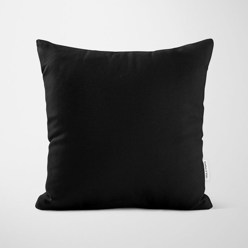 Plain Black Cushion - Handmade Homeware, Made in Britain - Windsor and White