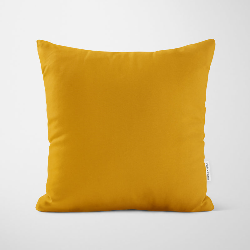 Plain Saffron Yellow Cushion - Handmade Homeware, Made in Britain - Windsor and White