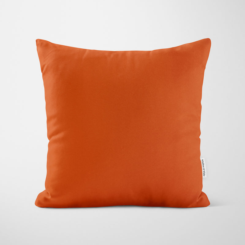 Plain Autumn Orange Cushion - Handmade Homeware, Made in Britain - Windsor and White