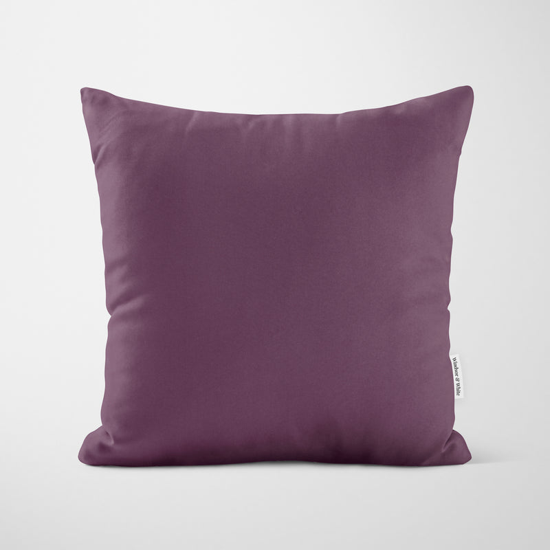 Plain Aubergine Purple Cushion - Handmade Homeware, Made in Britain - Windsor and White