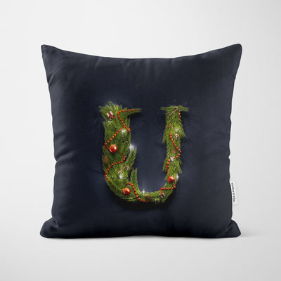 Christmas Garland Letter (U) Cushion