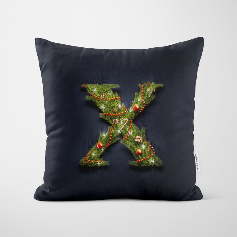 Christmas Garland Letter (X) Cushion