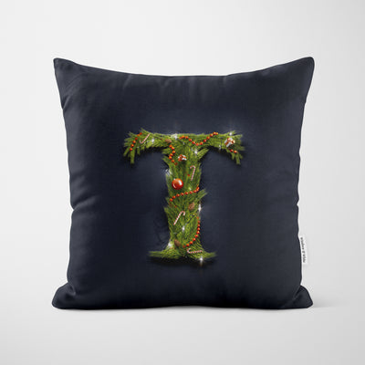 Christmas Garland Letter (T) Cushion