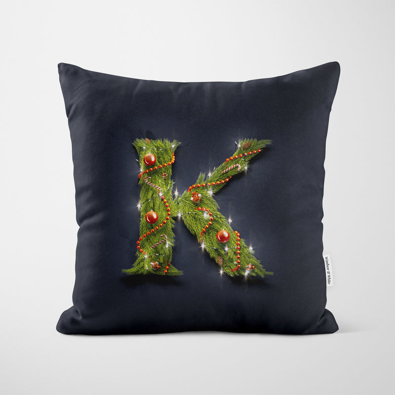 Christmas Garland Letter (K) Cushion