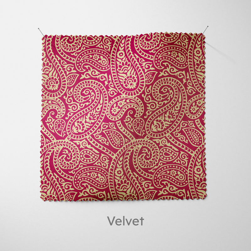 Red & Gold Paisley Cushion - Handmade Homeware, Made in Britain - Windsor and White