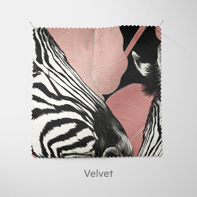 Pink Leaves Mono Zebra Cushion - Handmade Homeware, Made in Britain - Windsor and White