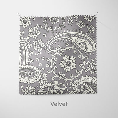 Silver Lavender Floral Paisley Cushion - Handmade Homeware, Made in Britain - Windsor and White