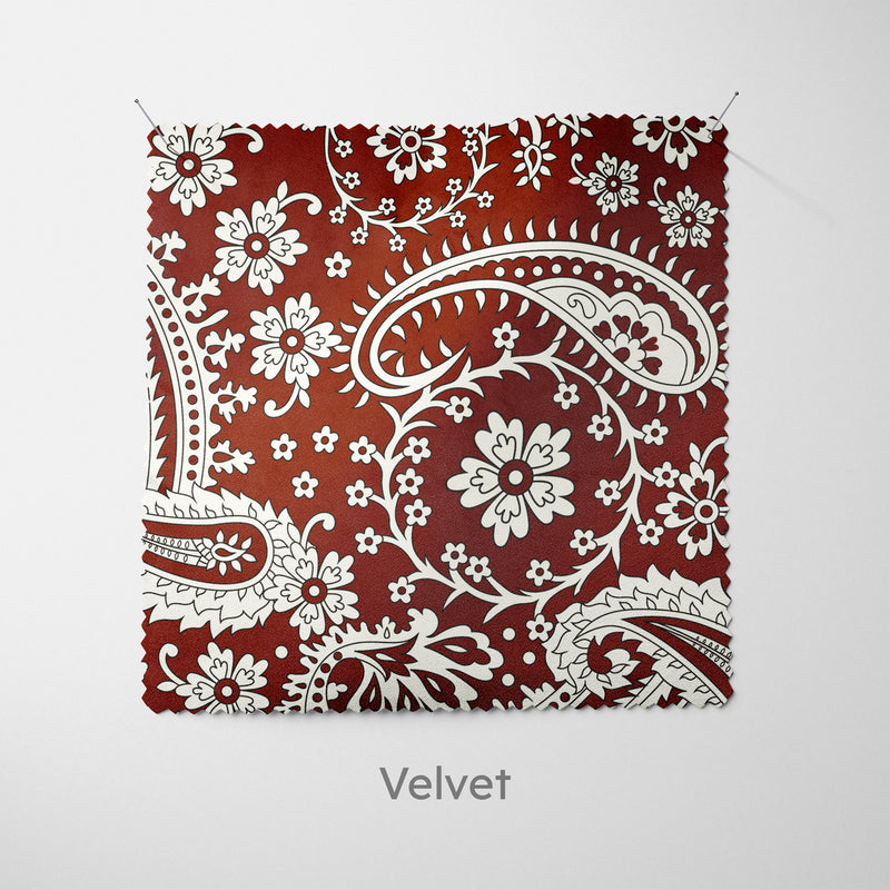 Maroon Red Floral Paisley Cushion - Handmade Homeware, Made in Britain - Windsor and White