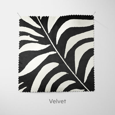 Palm Leaves Black Cushion - Handmade Homeware, Made in Britain - Windsor and White