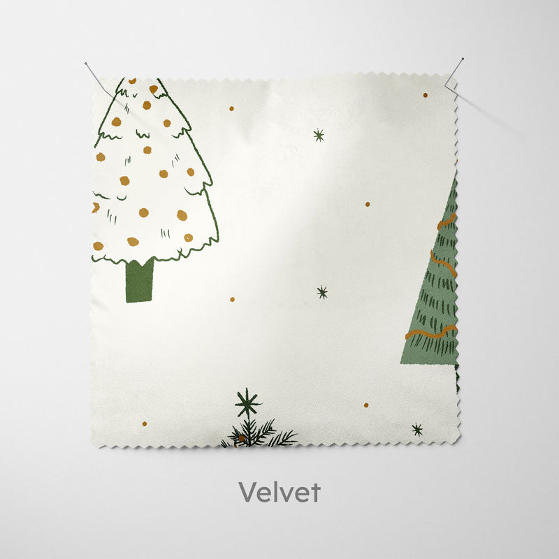 Christmas Trees Green and Gold Cushion