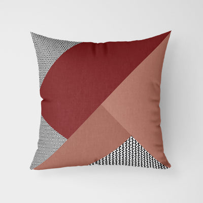 Modern Block Red Blush Water Resistant Garden Outdoor Cushion - Handmade Homeware, Made in Britain - Windsor and White