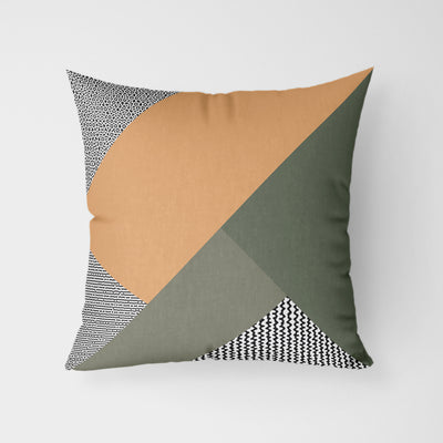 Modern Block Yellow Green Water Resistant Garden Outdoor Cushion - Handmade Homeware, Made in Britain - Windsor and White