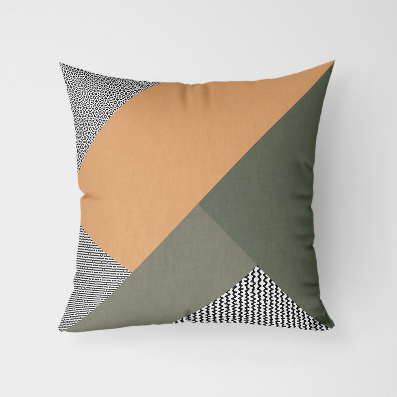 Modern Block Yellow Green Water Resistant Garden Outdoor Cushion - Handmade Homeware, Made in Britain - Windsor and White