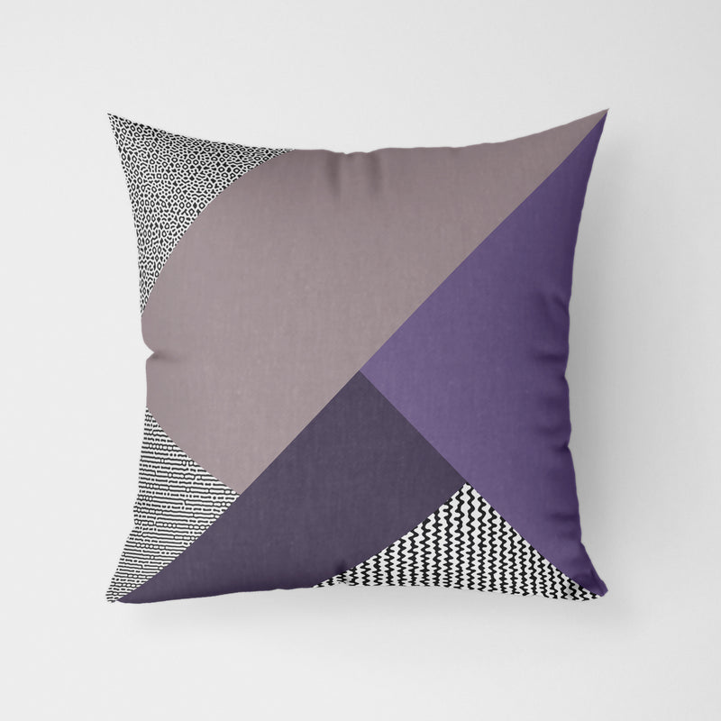 Modern Block Purple Mauve Water Resistant Garden Outdoor Cushion - Handmade Homeware, Made in Britain - Windsor and White