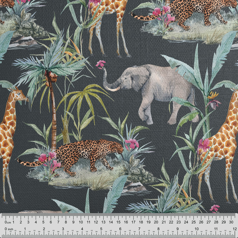 Tropical Safari Charcoal Cushion - Handmade Homeware, Made in Britain - Windsor and White