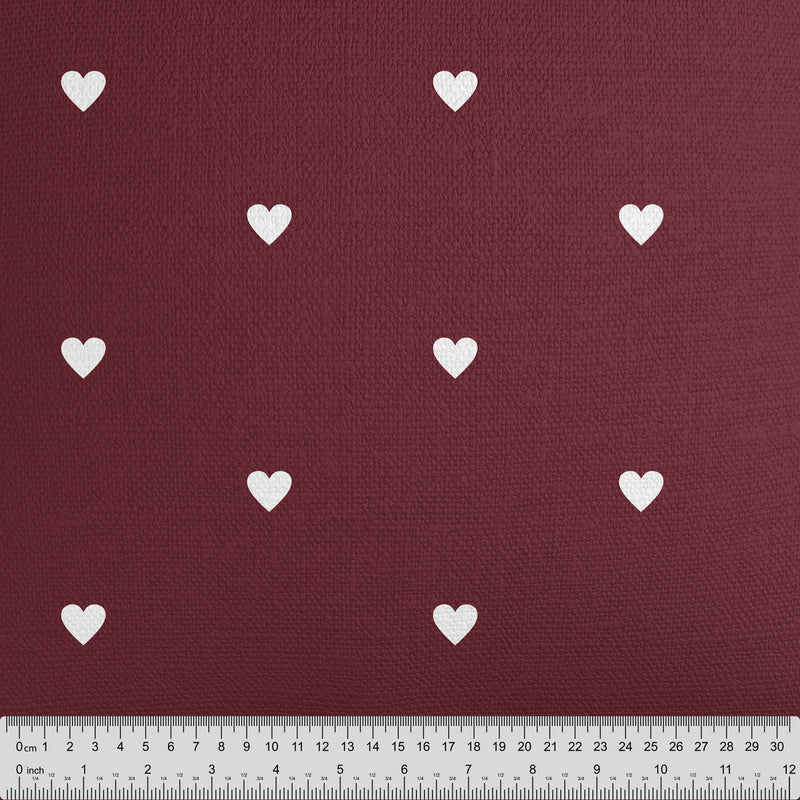 Maroon Polka Dot Hearts Cushion - Handmade Homeware, Made in Britain - Windsor and White