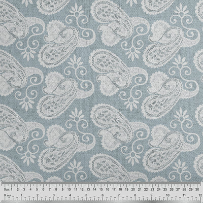 Grey Vintage Paisley Fabric - Handmade Homeware, Made in Britain - Windsor and White