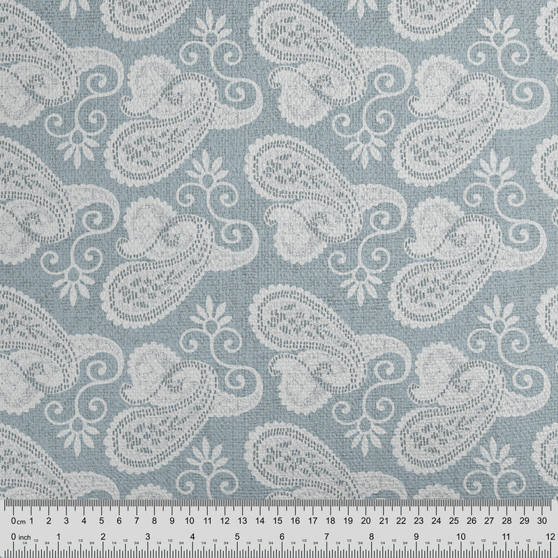 Grey Vintage Paisley Fabric - Handmade Homeware, Made in Britain - Windsor and White