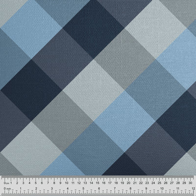 Modern Plaid Navy Blue Fabric - Handmade Homeware, Made in Britain - Windsor and White