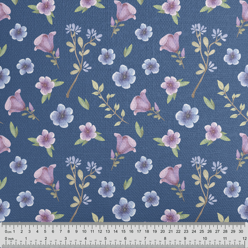 Ditsy Floral Blue Fabric - Handmade Homeware, Made in Britain - Windsor and White