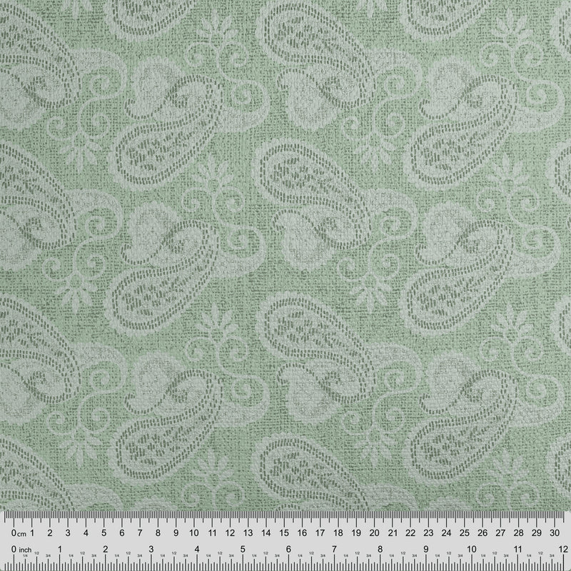 Sage Green Vintage Paisley Cushion - Handmade Homeware, Made in Britain - Windsor and White