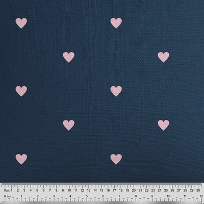 Navy Pink Polka Dot Hearts Cushion - Handmade Homeware, Made in Britain - Windsor and White