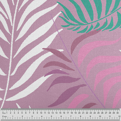 Tropical Palm Leaves Pink Fabric - Handmade Homeware, Made in Britain - Windsor and White