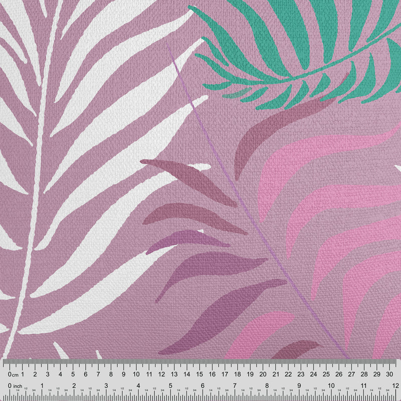 Tropical Palm Leaves Pink Fabric - Handmade Homeware, Made in Britain - Windsor and White