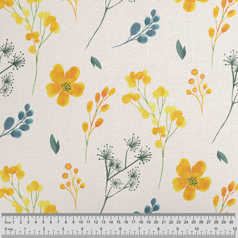 Cream Whimsical Yellow Flowers - Handmade Homeware, Made in Britain - Windsor and White