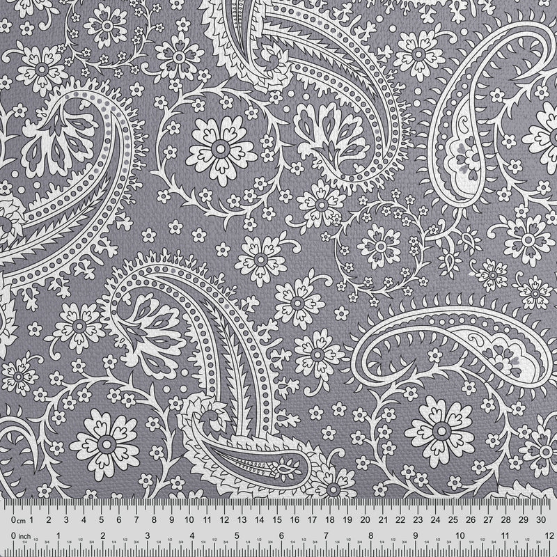 Silver Lavender Floral Paisley Fabric - Handmade Homeware, Made in Britain - Windsor and White