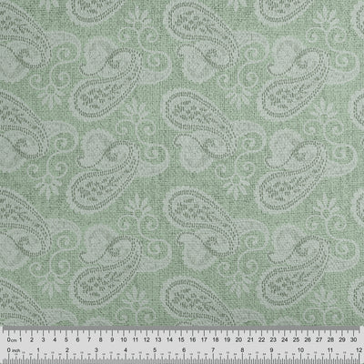 Sage Green Vintage Paisley Fabric - Handmade Homeware, Made in Britain - Windsor and White
