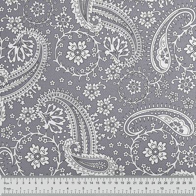 Silver Lavender Floral Paisley Cushion - Handmade Homeware, Made in Britain - Windsor and White