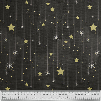 Black Falling Stars Cushion - Handmade Homeware, Made in Britain - Windsor and White