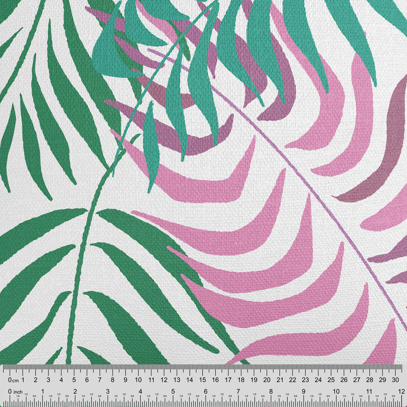 Tropical Palm Leaves White Cushion - Handmade Homeware, Made in Britain - Windsor and White