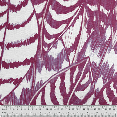 Mulberry Red Sketched Leaves Fabric - Handmade Homeware, Made in Britain - Windsor and White