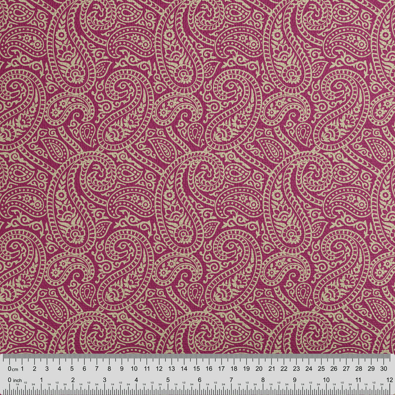 Red & Gold Paisley Fabric - Handmade Homeware, Made in Britain - Windsor and White