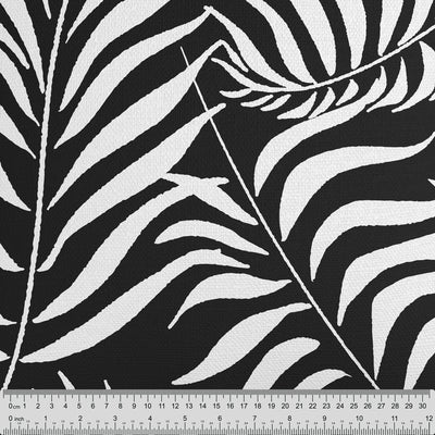 Palm Leaves Black Cushion - Handmade Homeware, Made in Britain - Windsor and White