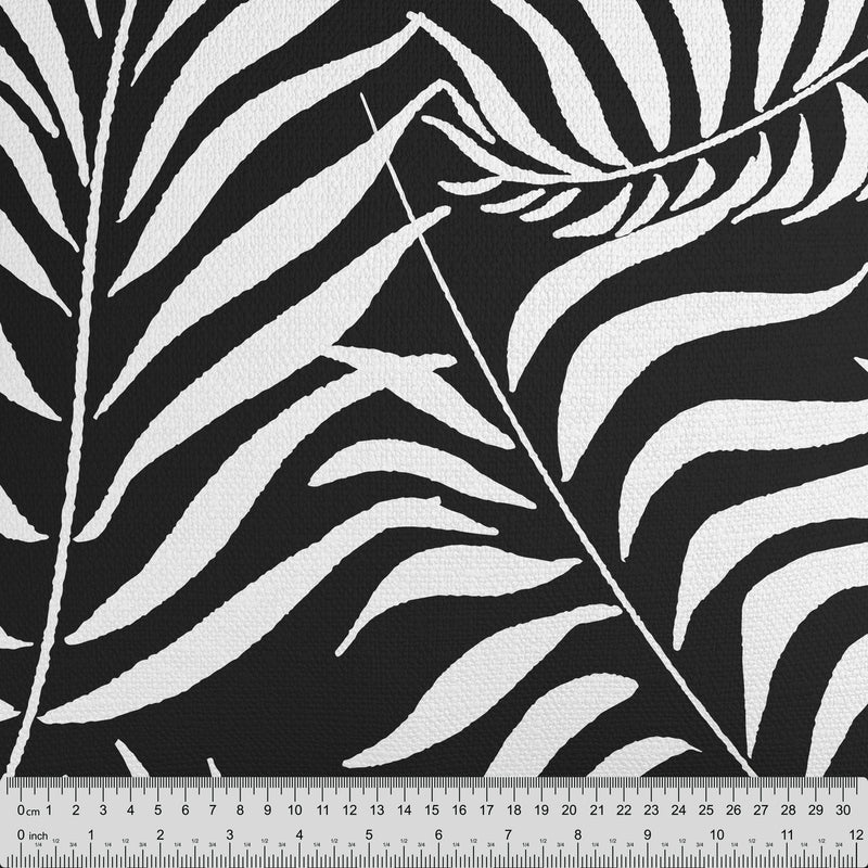 Palm Leaves Black Cushion - Handmade Homeware, Made in Britain - Windsor and White