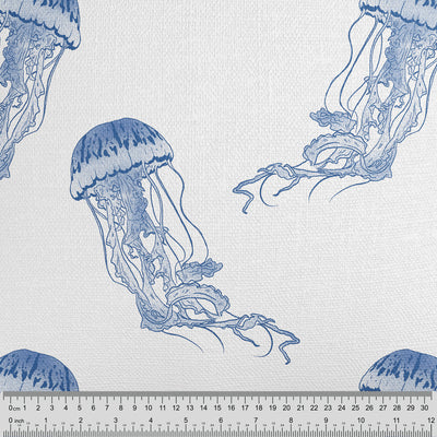 Painted Jellyfish Fabric - Handmade Homeware, Made in Britain - Windsor and White
