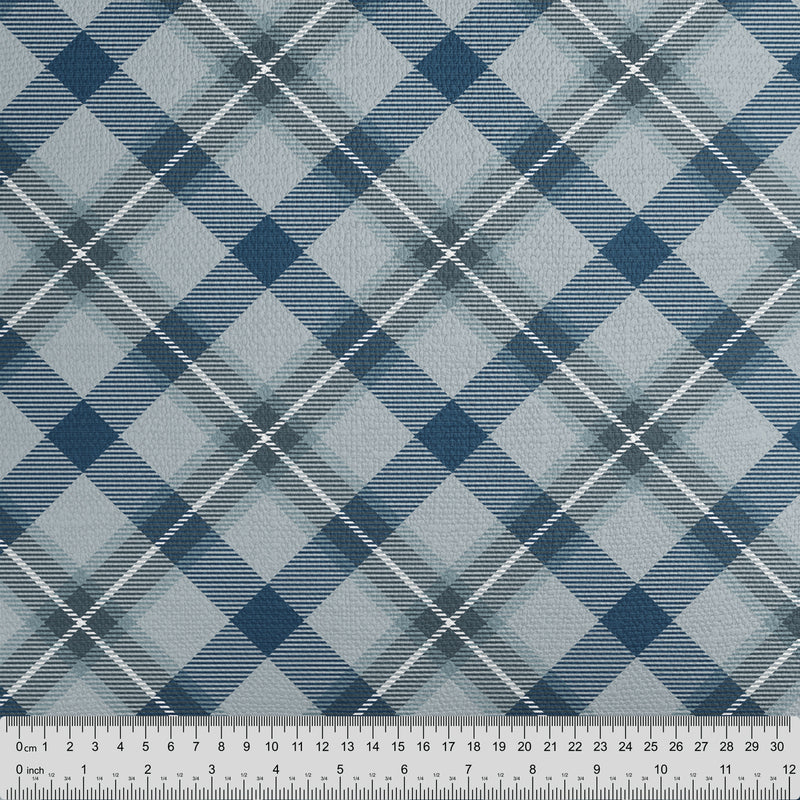 Grey Blue Modern Tartan Cushion - Handmade Homeware, Made in Britain - Windsor and White